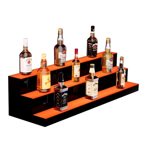 LED Lighted Liquor Bottle Display, 3 Tiers 40 Inches, Illuminated Home