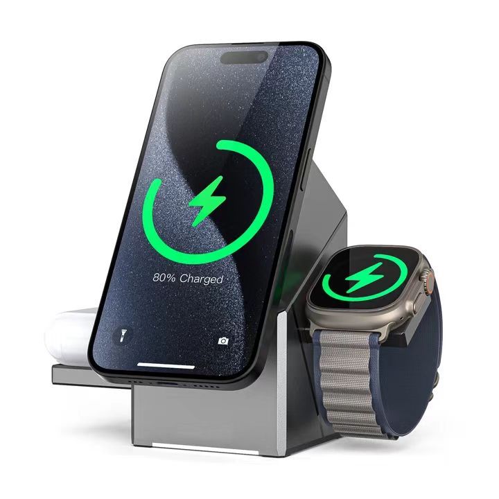 3-in-1 Fast Wireless Chargers Base for Mobile Phone/iWatch